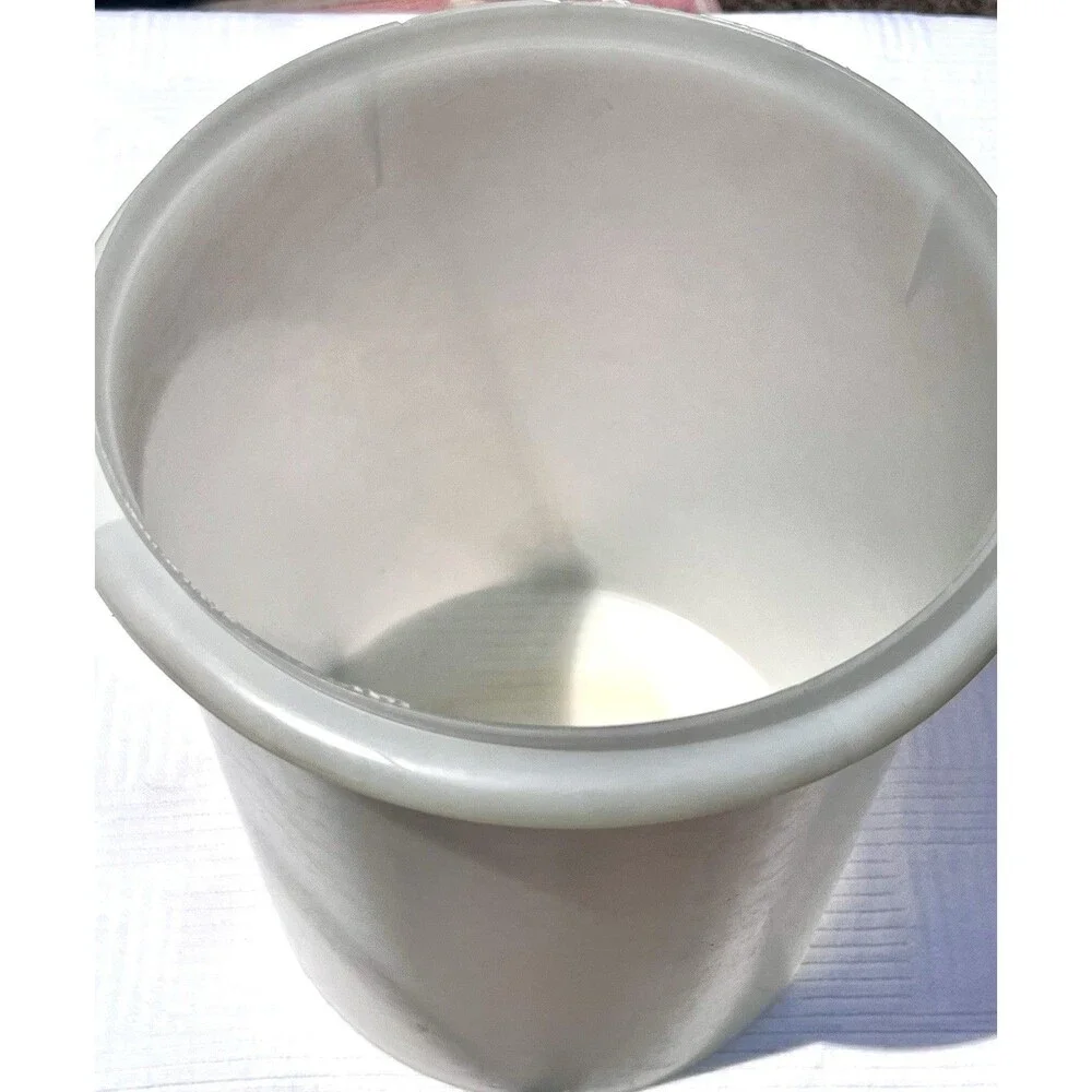 Tupperware Giant Tall Round Storage Container Sheer White Lid Vtg 10.75” X 9.25”